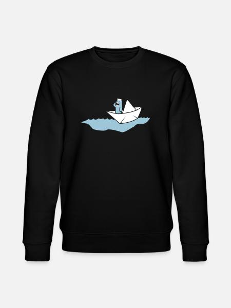 Papierboot mit Kapitän - Stanley/Stella Unisex Bio-Sweatshirt CHANGER - Schwarz