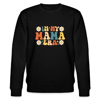 Groovy In My Mama Era Mother's Day - Stanley/Stella CHANGER Unisex Organic Sweatshirt - black - Front - Nik (191cm) & Marisol (170cm)
