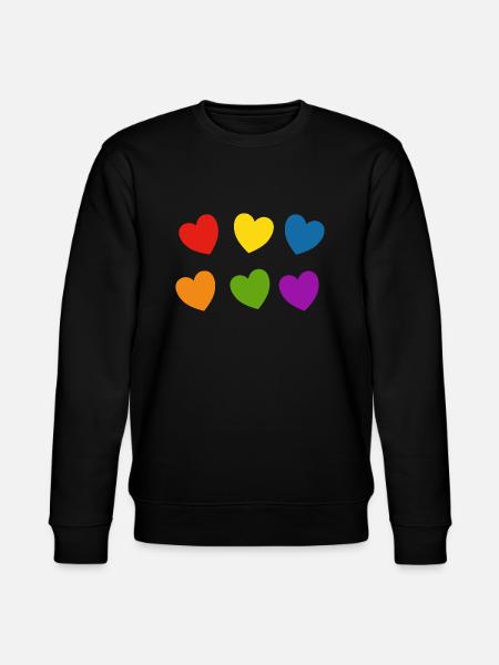 Rainbow hearts Pride - Stanley/Stella CHANGER Unisex Organic Sweatshirt - black