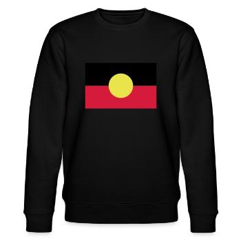 Fahne Flagge Aborigines - Stanley/Stella Unisex Bio-Sweatshirt CHANGER  - Schwarz - Vorne - Nik (191cm) & Marisol (170cm)