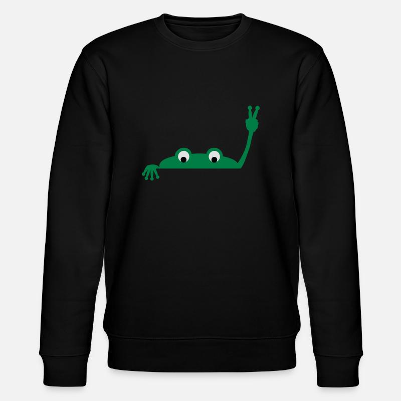 Frog face - Stanley/Stella Unisex Bio-Sweatshirt CHANGER  - Schwarz