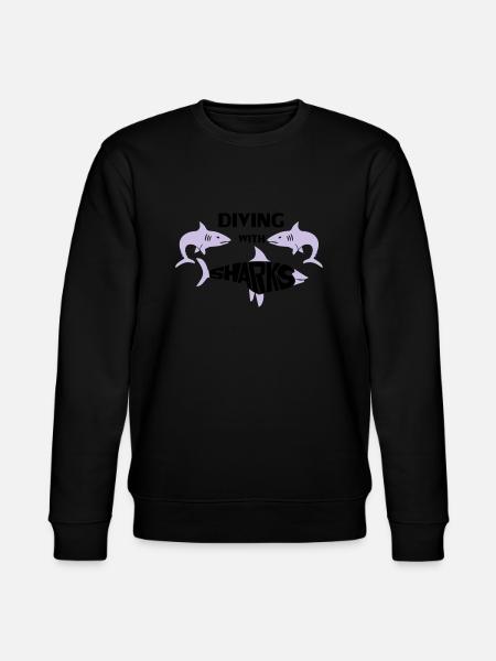 Diving with Sharks - Stanley/Stella CHANGER Unisex Organic Sweatshirt - black