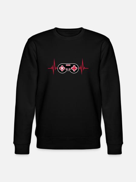 Pulse Heartbeat Retro Gamer - Stanley/Stella CHANGER Unisex Organic Sweatshirt - black