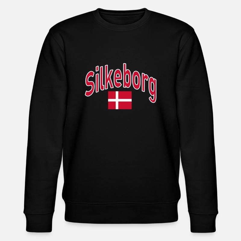 Silkeborg Denmark flag - Stanley/Stella CHANGER Unisex Organic Sweatshirt - black