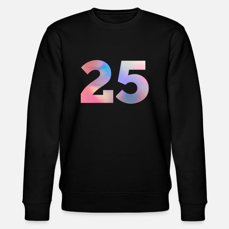 Bunte Zahl 25 - Stanley/Stella Unisex Bio-Sweatshirt CHANGER  - Schwarz