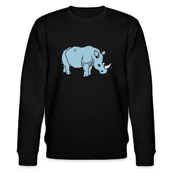rhinoceros - Stanley/Stella Unisex Bio-Sweatshirt CHANGER  - Schwarz - Vorne - Nik (191cm) & Marisol (170cm)