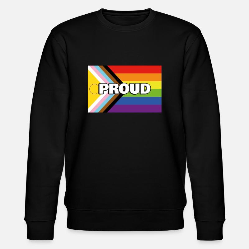 Inclusive Pride Progress Flag - Stanley/Stella CHANGER Unisex Organic Sweatshirt - black
