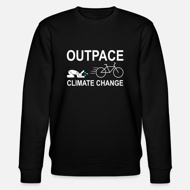 Outpace Climate Change - Fahrrad Klimaschutz - Stanley/Stella Unisex Bio-Sweatshirt CHANGER  - Schwarz