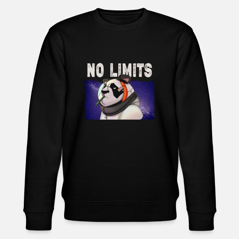 Panda on space - Stanley/Stella Unisex Bio-Sweatshirt CHANGER  - Schwarz