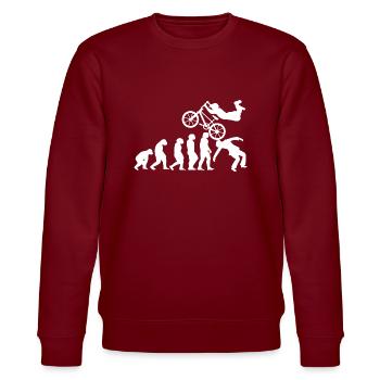 BMX Vélo cycliste Bicyclette cyclisme Évolution - Sweat bio CHANGER Stanley/Stella Unisexe - bordeaux - Devant - Nik (191cm) & Marisol (170cm)