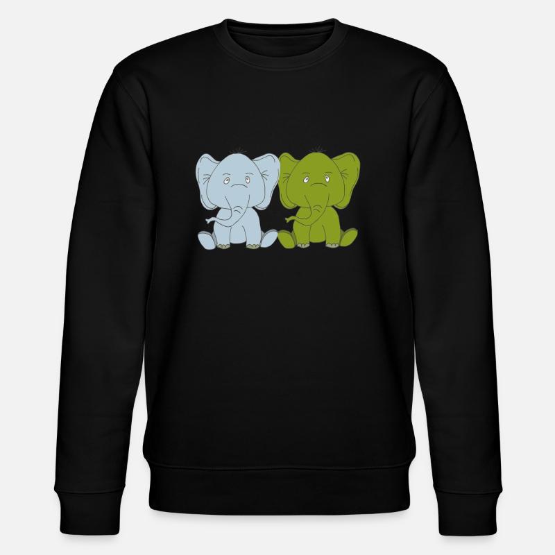 Two Elephant Babies - Stanley/Stella CHANGER Unisex Organic Sweatshirt - black