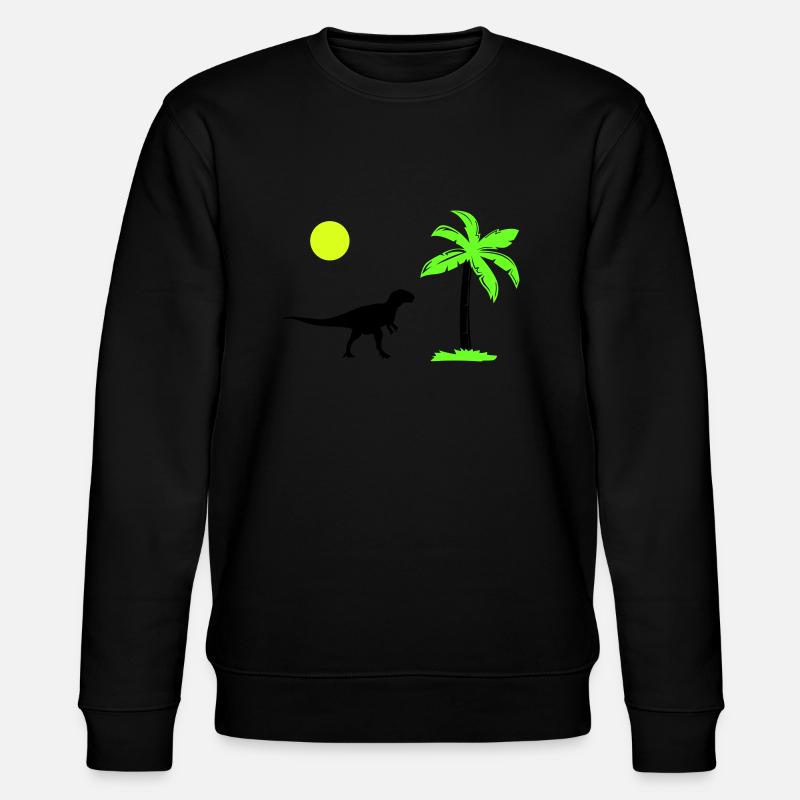dinosaurier palme - Stanley/Stella Unisex Bio-Sweatshirt CHANGER  - Schwarz