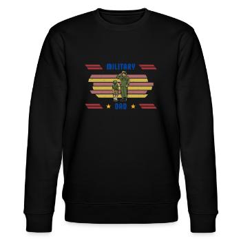 Dad Vater Vatertag Militär Soldaten - Stanley/Stella Unisex Bio-Sweatshirt CHANGER  - Schwarz - Vorne - Nik (191cm) & Marisol (170cm)