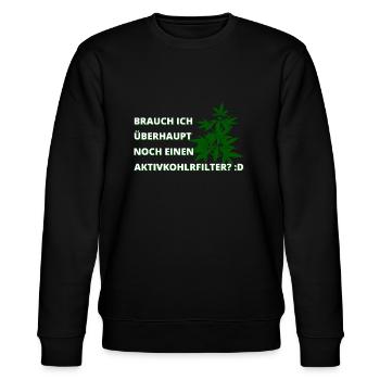 Cannabis Anpflanzen - Stanley/Stella Unisex Bio-Sweatshirt CHANGER  - Schwarz - Vorne - Nik (191cm) & Marisol (170cm)