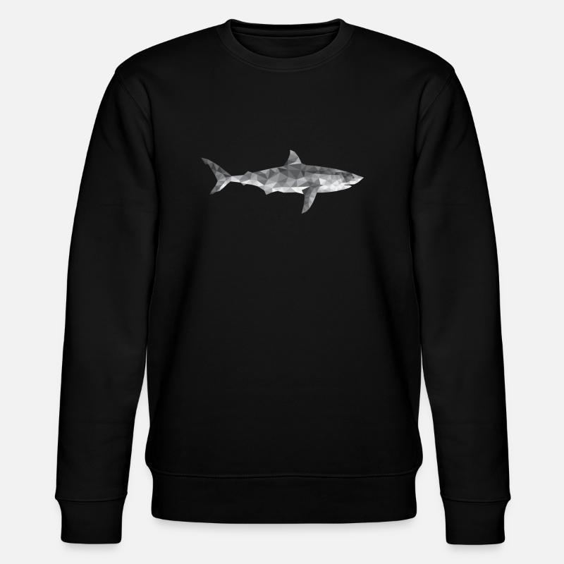 Haifisch Polygon - Stanley/Stella Unisex Bio-Sweatshirt CHANGER  - Schwarz