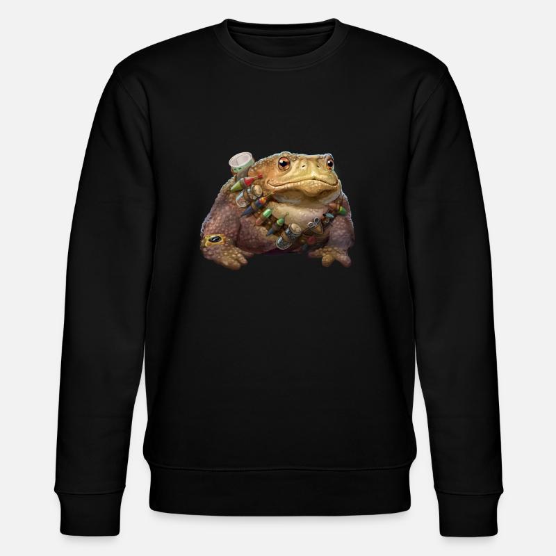 Fishhunter Aga Kröte - Stanley/Stella Unisex Bio-Sweatshirt CHANGER  - Schwarz