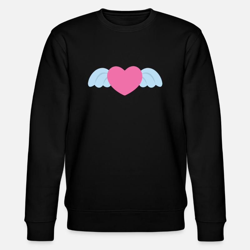 Herz mit Flügeln - Stanley/Stella Unisex Bio-Sweatshirt CHANGER  - Schwarz
