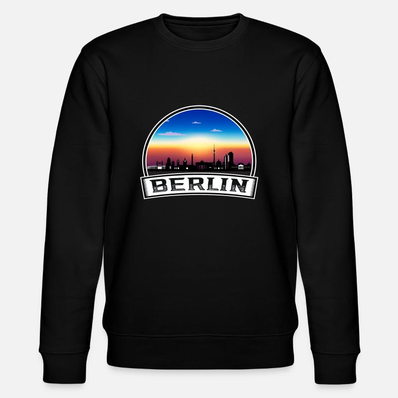 Berlin Skyline Retro Sun lettrage - Sweat bio CHANGER Stanley/Stella Unisexe - noir