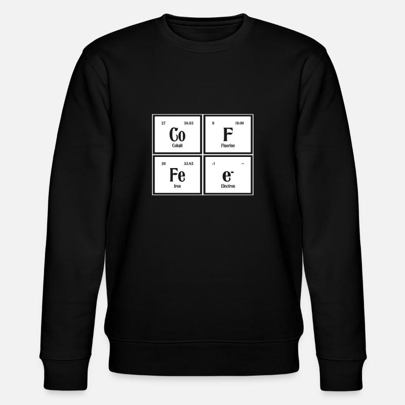 Kaffee | Periodensystem der Elemente - Stanley/Stella Unisex Bio-Sweatshirt CHANGER  - Schwarz