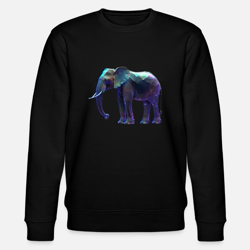 Éléphant irisant I - Sweat bio CHANGER Stanley/Stella Unisexe - noir