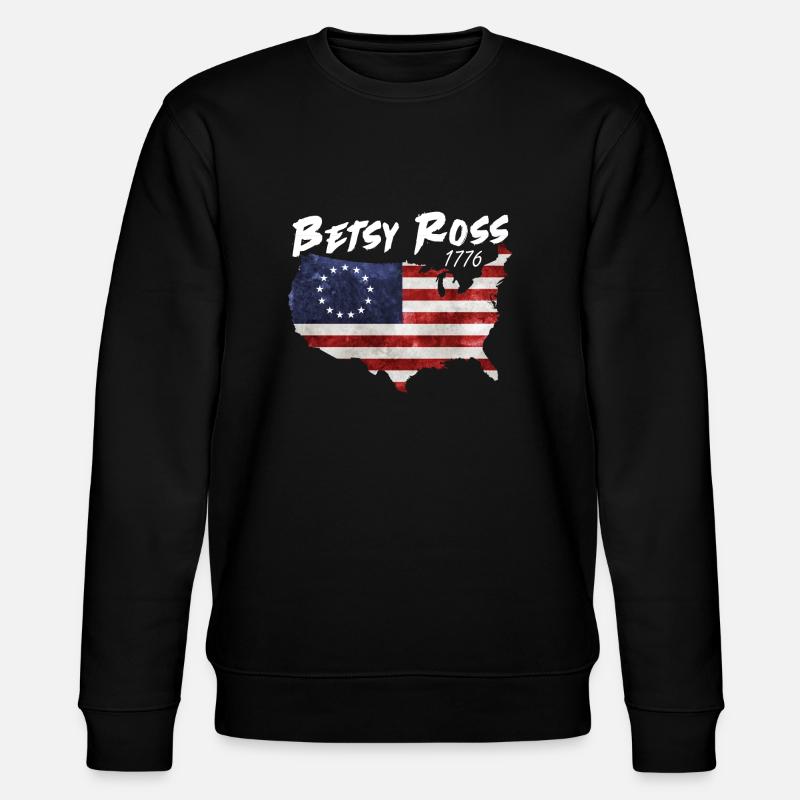 July 4th Betsy Ross - Stanley/Stella CHANGER Unisex Organic Sweatshirt - black