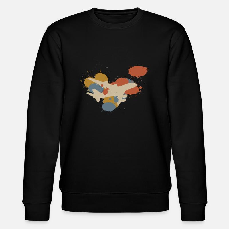 Flugzeug Pilot Retro - Stanley/Stella Unisex Bio-Sweatshirt CHANGER  - Schwarz