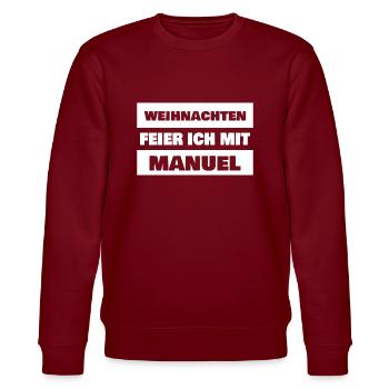 Manuel - Stanley/Stella CHANGER Unisex Organic Sweatshirt - burgundy - Front - Nik (191cm) & Marisol (170cm)
