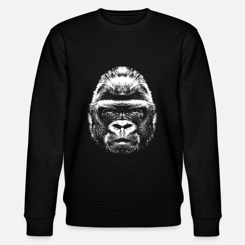 Gorilla - Head - Stanley/Stella CHANGER Unisex Organic Sweatshirt - black