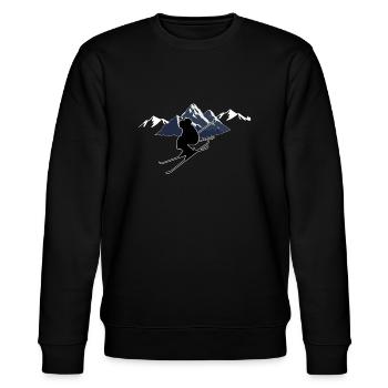 Skifahren - Stanley/Stella Unisex Bio-Sweatshirt CHANGER  - Schwarz - Vorne - Nik (191cm) & Marisol (170cm)