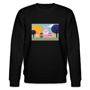 Osterhase No.07 - Stanley/Stella Unisex Bio-Sweatshirt CHANGER  - Schwarz - Vorne - Nik (191cm) & Marisol (170cm)