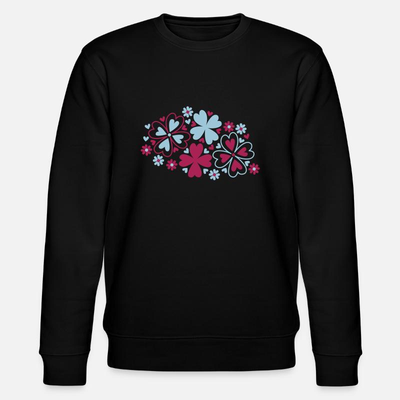 blumen herzen - Stanley/Stella Unisex Bio-Sweatshirt CHANGER  - Schwarz