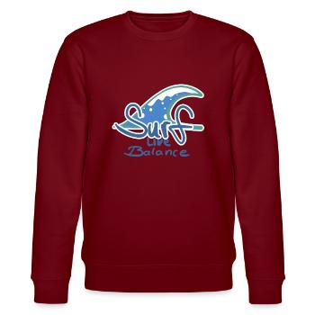 Logo de surf - Sweat bio CHANGER Stanley/Stella Unisexe - bordeaux - Devant - Nik (191cm) & Marisol (170cm)