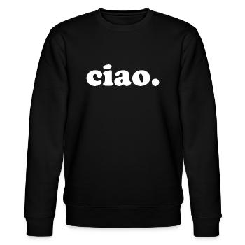 Ciao - Hallo Italienisch - Stanley/Stella Unisex Bio-Sweatshirt CHANGER  - Schwarz - Vorne - Nik (191cm) & Marisol (170cm)