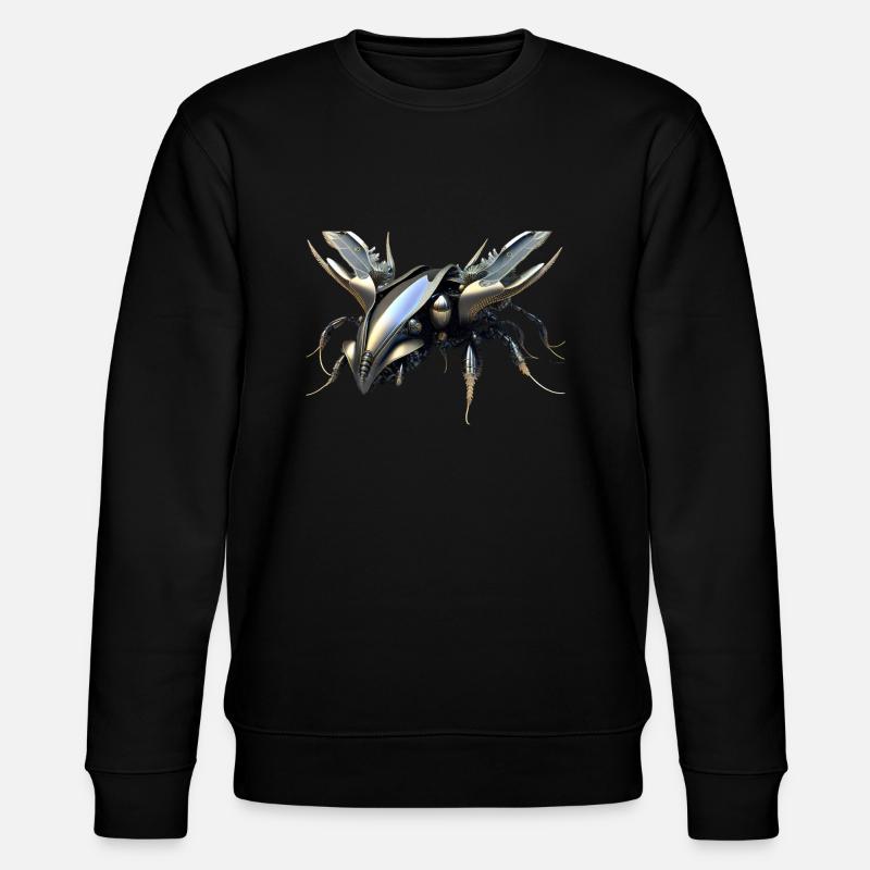 fliegende Roboter Ameise - Stanley/Stella Unisex Bio-Sweatshirt CHANGER  - Schwarz