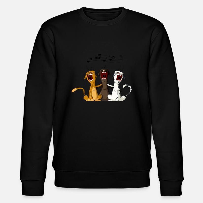 Singende Katzen - Stanley/Stella Unisex Bio-Sweatshirt CHANGER  - Schwarz