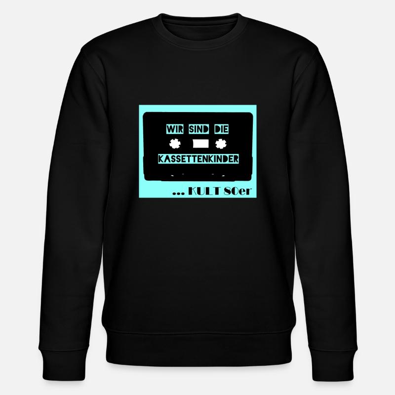 Wir sind die Kassettenkinder - hellblau - Stanley/Stella Unisex Bio-Sweatshirt CHANGER  - Schwarz