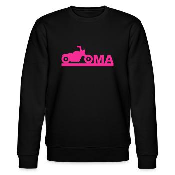 Oma Großmutter Motorrad Chopper Geschenk - Stanley/Stella Unisex Bio-Sweatshirt CHANGER  - Schwarz - Vorne - Nik (191cm) & Marisol (170cm)