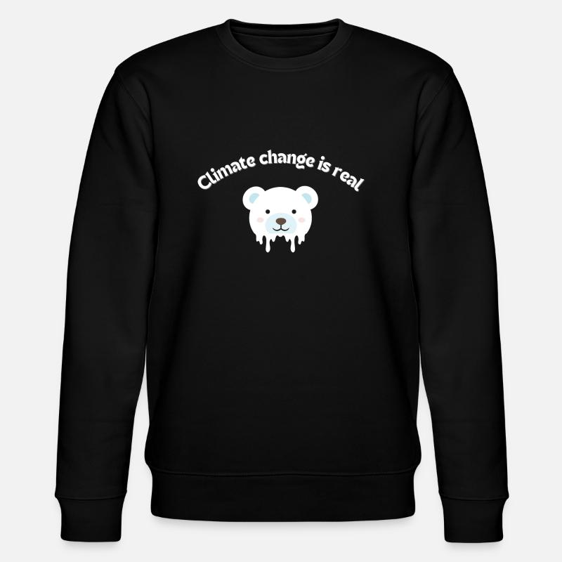 Klimawandel -Eisbär - Stanley/Stella Unisex Bio-Sweatshirt CHANGER - Schwarz