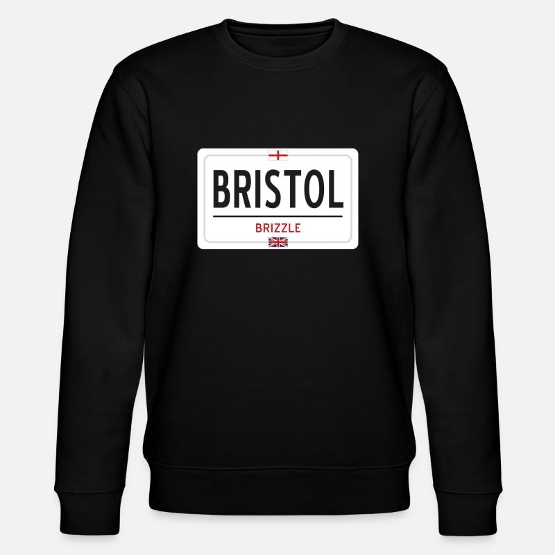 Ortsschild von Bristol - Stanley/Stella Unisex Bio-Sweatshirt CHANGER  - Schwarz