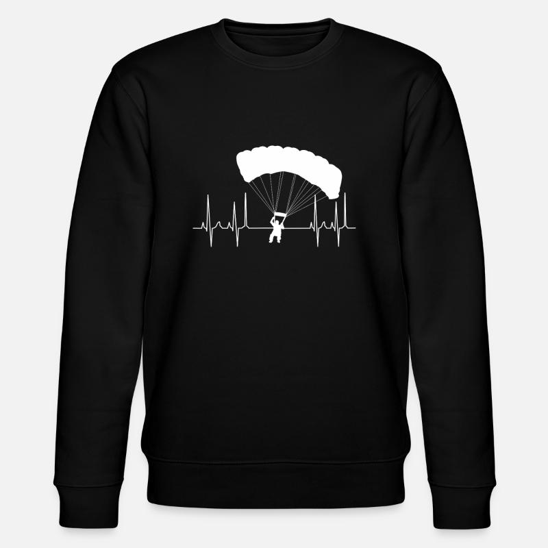 Cardiogramme Parapente Blanc - Sweat bio CHANGER Stanley/Stella Unisexe - noir