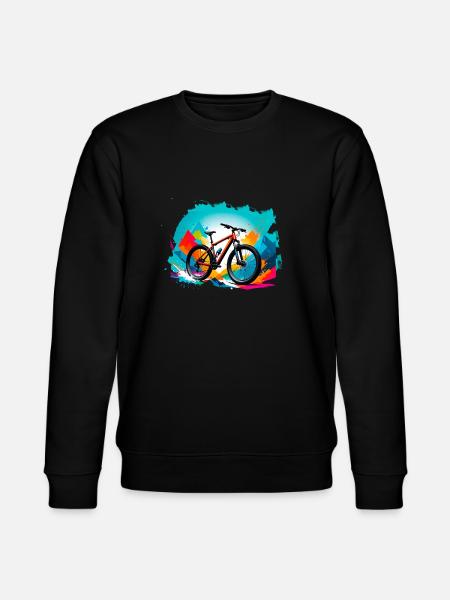 illustration,mountain bike,road bike,graffiti,mountains - Stanley/Stella CHANGER Unisex Organic Sweatshirt - black