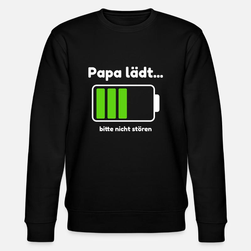 Papa lädt... bitte nicht stören – Lustig & ehrlich - Stanley/Stella Unisex Bio-Sweatshirt CHANGER  - Schwarz