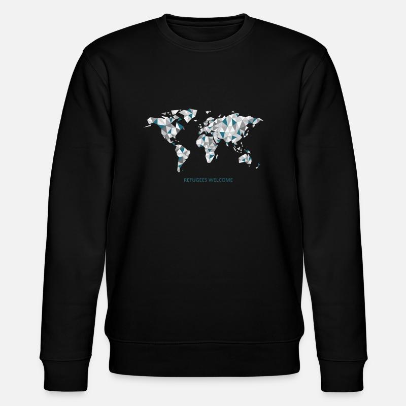 refugees_welcome - Stanley/Stella Unisex Bio-Sweatshirt CHANGER  - Schwarz