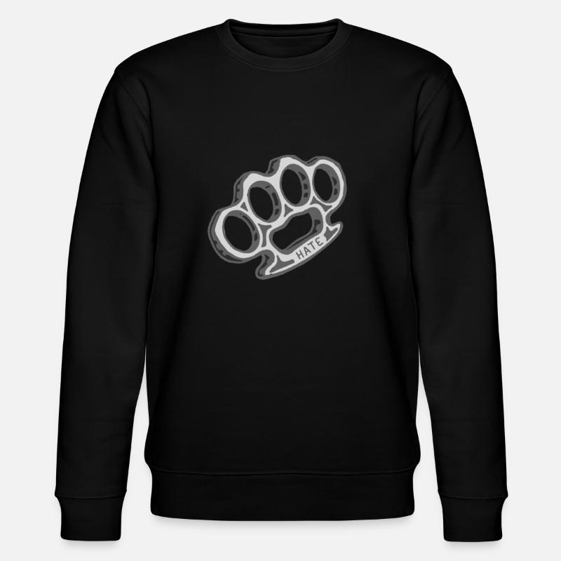 brass knuckles weapon hate hate - Stanley/Stella CHANGER Unisex Organic Sweatshirt - black