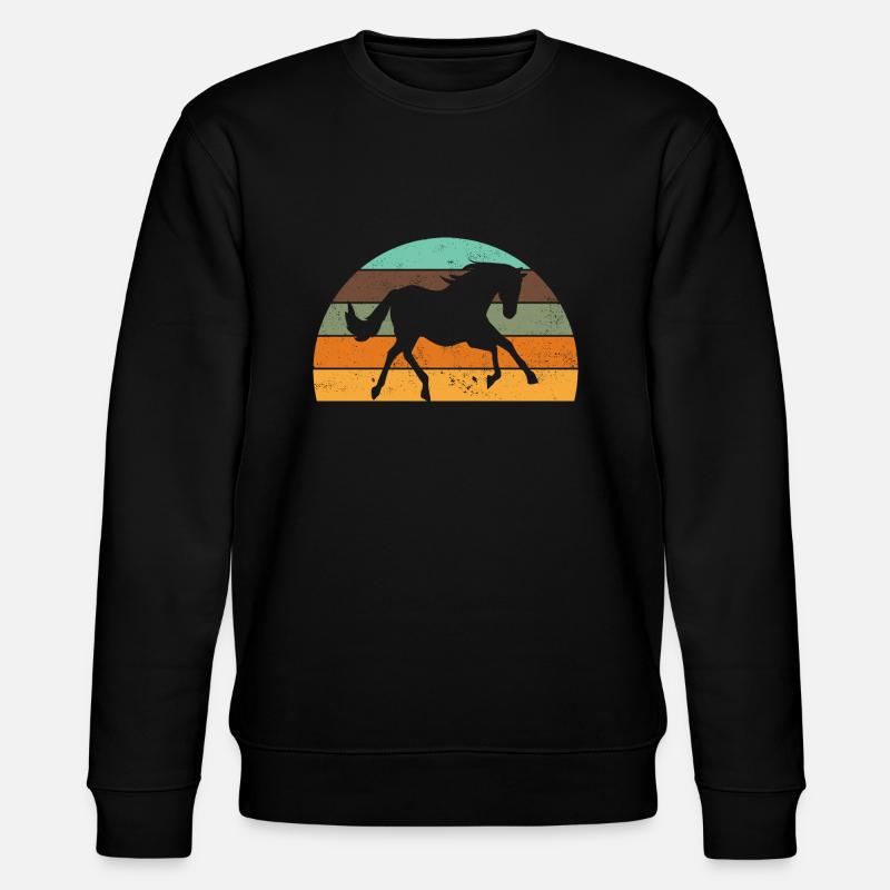 Cheval coucher de soleil rétro - Sweat bio CHANGER Stanley/Stella Unisexe - noir