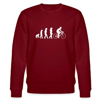 Evolution des Radsports - Stanley/Stella Unisex Bio-Sweatshirt CHANGER  - Burgunderrot - Vorne - Nik (191cm) & Marisol (170cm)