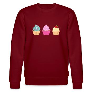 Cupcake Kollektion - Stanley/Stella Unisex Bio-Sweatshirt CHANGER  - Burgunderrot - Vorne - Nik (191cm) & Marisol (170cm)