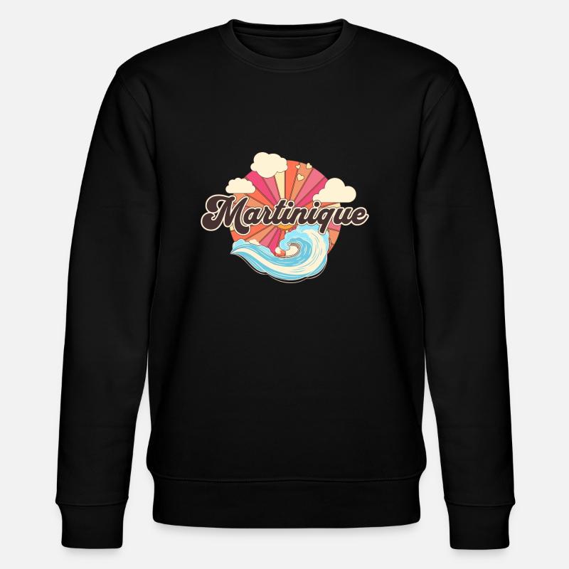 Martinique Karibischer Retro-Strand - Stanley/Stella Unisex Bio-Sweatshirt CHANGER  - Schwarz