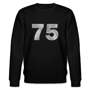 Geburtstag 75 Jahre - Stanley/Stella Unisex Bio-Sweatshirt CHANGER  - Schwarz - Vorne - Nik (191cm) & Marisol (170cm)