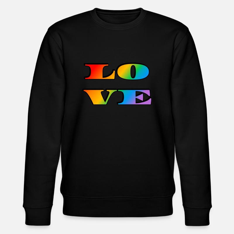 Amour arc-en-ciel rétro - Sweat bio CHANGER Stanley/Stella Unisexe - noir